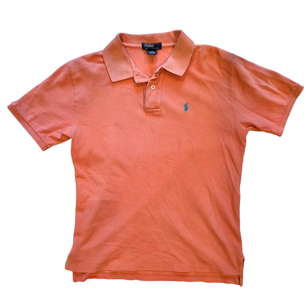 Polo‎ Ralph Lauren Kids M 12/14 Salmon Pink Short Sleeve Polo Shirt Prep Classic